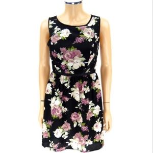 THREE PINK HEARTS Dress Black Floral Junior SIZE 3
